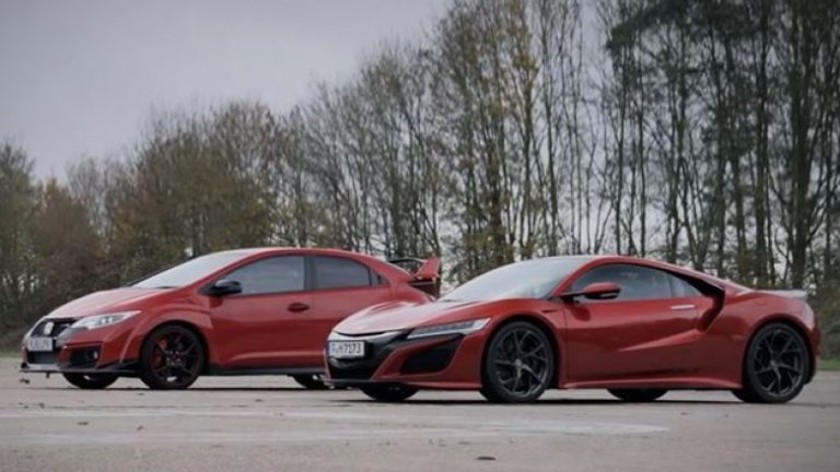 Honda NSX humbë në garën e shpejtësisë me Civic Type R (Video)