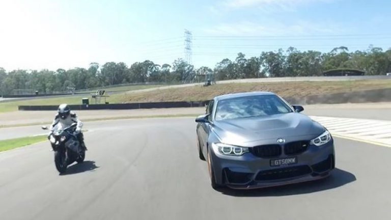 Rezultatet e pa pritshme të garës mes BMW M4 dhe motoçikletës nga e njëjta kompani (Video)