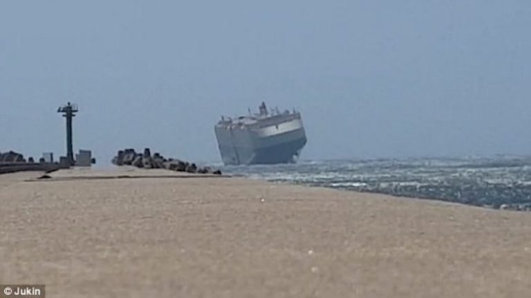 Momenti rrëqethës kur anija gjigante për pak sa nuk përmbyset nga erërat e forta dhe dallgët e mëdha (Video)