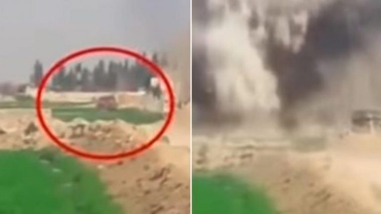 Ushtria siriane hedh në erë veturën e parkuar me plot eksploziv, të cilën e godet me predhë të tankut (Video)