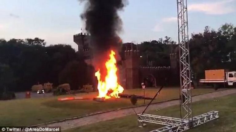 Helikopteri që e dërgoi nusen në dasmë u përfshi nga flaka, dasma vazhdoi pak më vonë (Video)