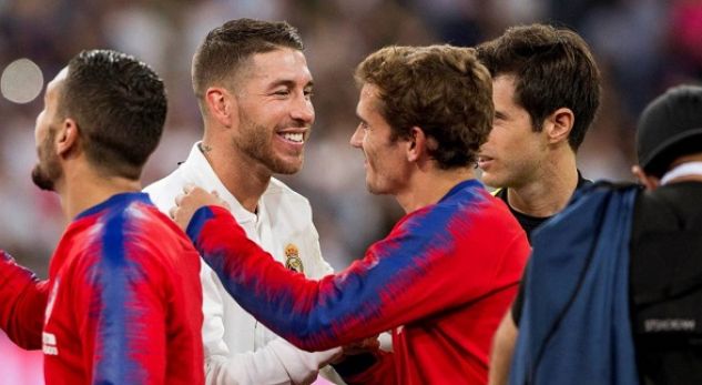 ​Ramos dhe Griezmann përqafohen para derbit, francezi thotë se e ka shok kapiten e Realit