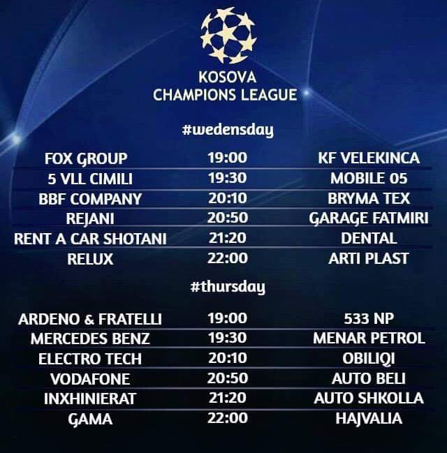 Nesër starton Champions League Kosova në Lipjan