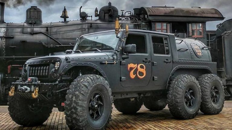 Jeep i modifikuar që të lëvizë me fuqinë e avullit sikurse lokomotiva (Foto)