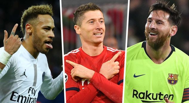 ​Golashënuesit më të mirë në Ligën e Kampionëve: Lewandowski, Messi e Neymari kryesojnë listën