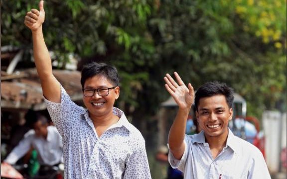 Lirohen dy gazetarët e Reuters që ishin burgosur në Mianmar
