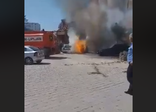 Digjet një Veturë në Lipjan (VIDEO)