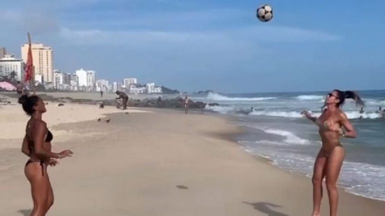 E ‘shpartalloi’ Neymarin, seks-bomba braziliane zbulon një sport të ri, e kontrollon topin me gjoks