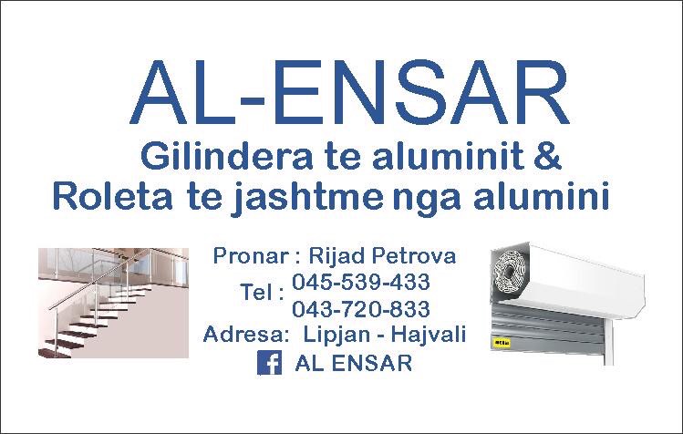 AL-ENSARI / Roleta të jashtme nga alumini / Gilindera alumini /