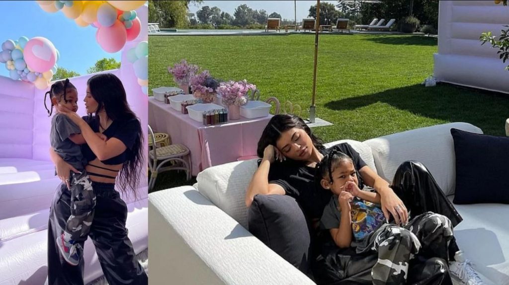Kylie Jenner pozon pranë vajzës Stormi vëmendja te veshja e tyre