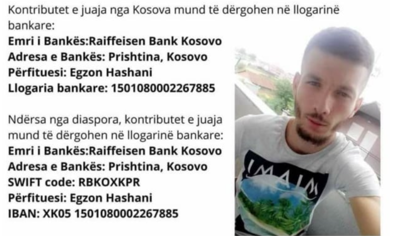 Sigurohen mjetet e kërkuara për shërimin e Egzon Hashanit