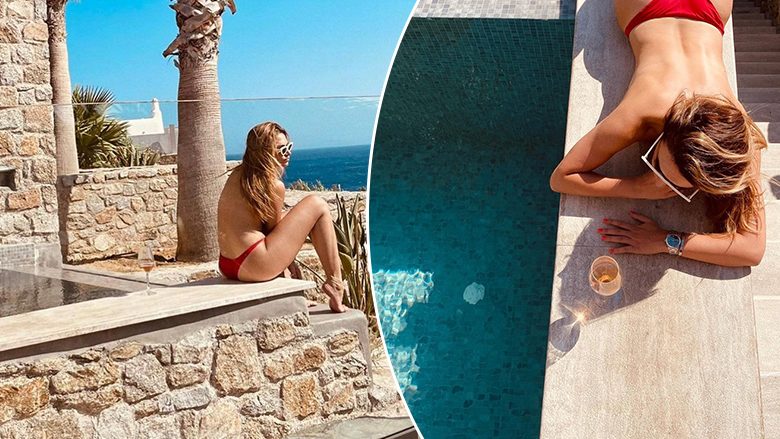 Liberta Spahiu pozon ‘topless’ nga pushimet në Mykonos, merr vëmendjen me ekspozimin e linjave trupore