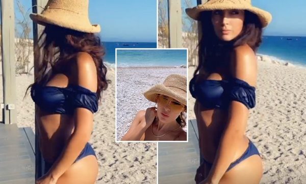 Nora Istrefi publikon video duke vallëzuar me bikini në plazh, vë në pah format trupore