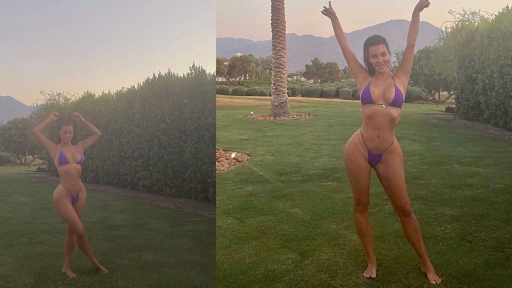Kim Kardashian ekspozon linjat perfekte në bikini