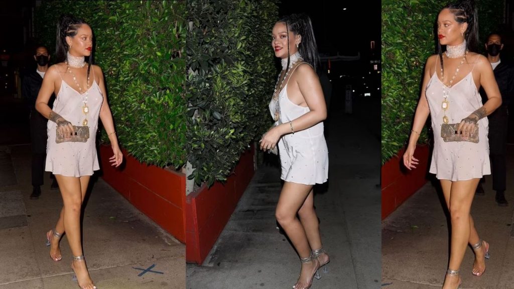 Rihanna mahnit me dukjen elegante në Santa Monica