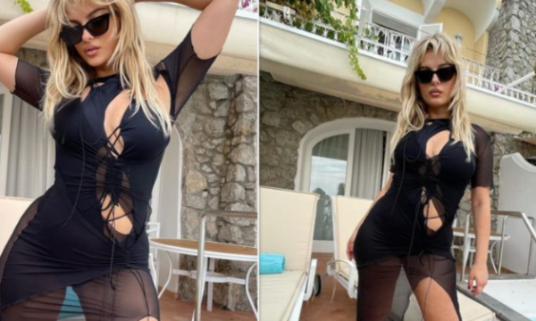 Nuk kursehet Bebe Rexha, pozon në fustan transparent nga Italia