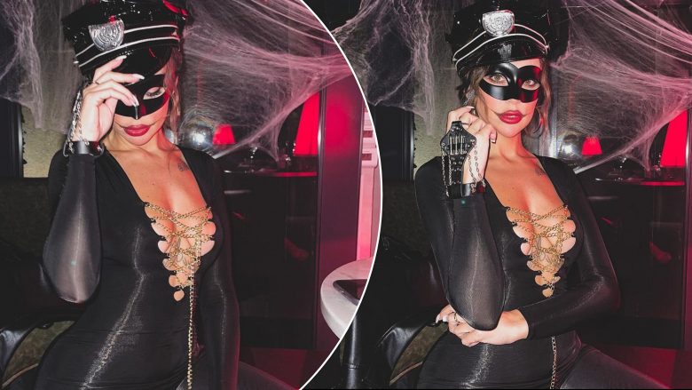 Ana Kabashi shfaqet tërheqëse edhe në kostumin e natës së Halloween, thekson format e veshur në të zeza