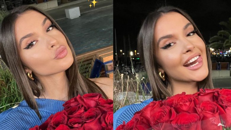 Oriola Marashi sjell ‘selfie’ atraktive, teksa pozon me trëndafila të kuq