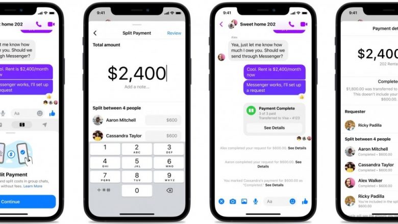 Facebook Messenger me “veglën” e re “Split Payments”