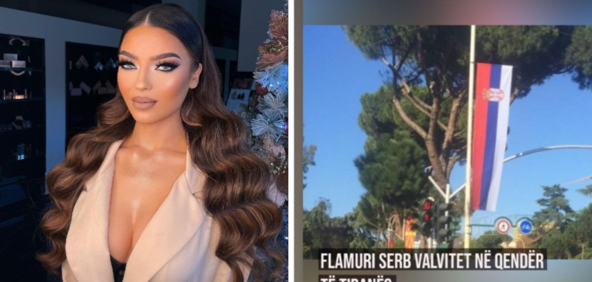 Flamuri serb valvitet në qendër të Tiranës, reagon ish- konkurrentja e Për’puthen