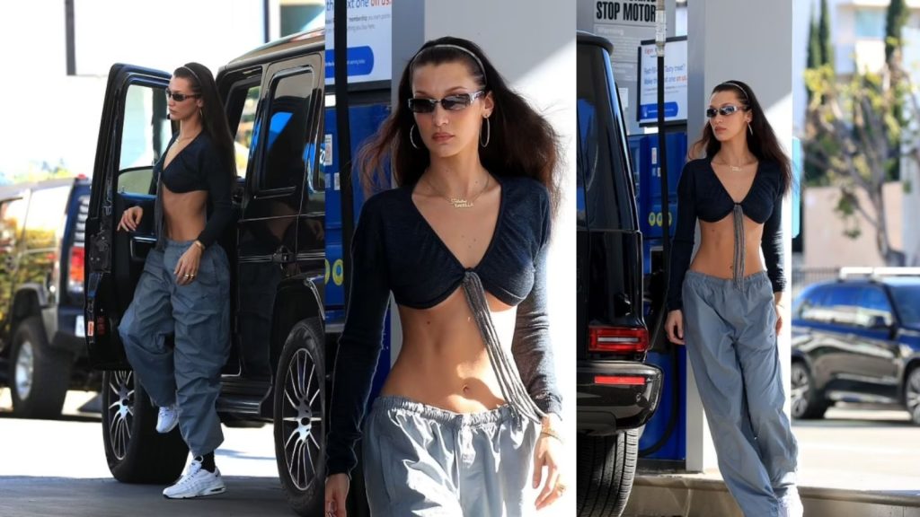 Bella Hadid ekspozon barkun joshës teksa del në Los Angeles me makinën luksoze