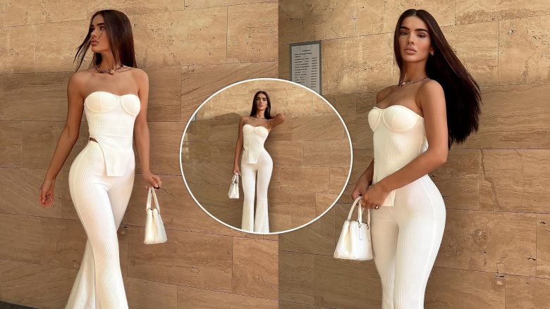 Arbenita Ismajli duket mahnitëse në të bardha, thekson format joshëse të trupit