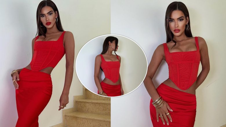 Arbenita Ismajli shfaqet elegante dhe tërë shkëlqim, vë në pah format trupore e veshur në të kuqe