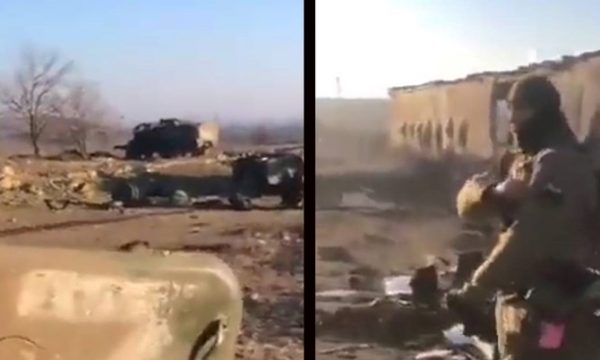 Ukrainasit shkatërrojnë një kolonë me automjete ushtarake ruse