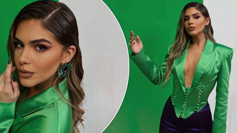 Sarah Berisha shkëlqen në imazhet e reja, merr vëmendjen me veshjen me dekolte të hapur