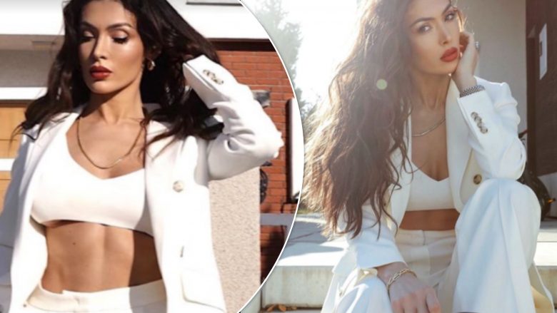 Nora Istrefi duket atraktive dhe me plot stil në paraqitjen e radhës me kostum të bardhë