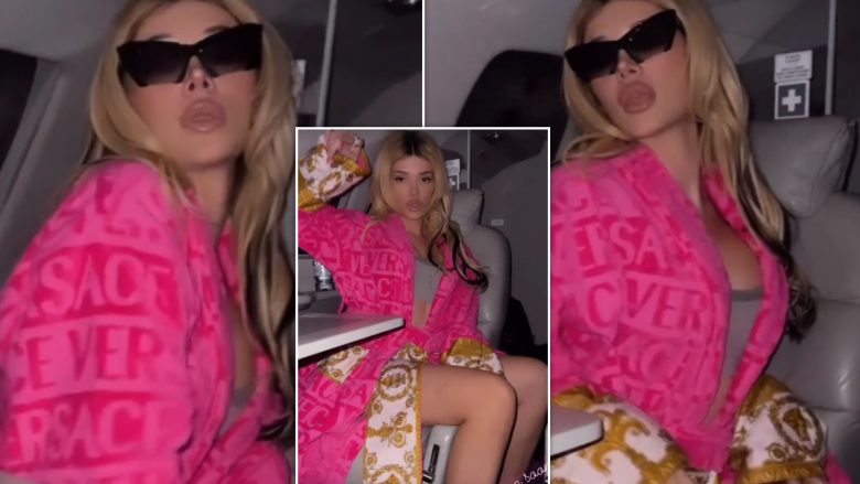 Nga një avion privat, Era Istrefi me lëvizje provokuese bën paralajmërimin e këngës së re “Bebe”