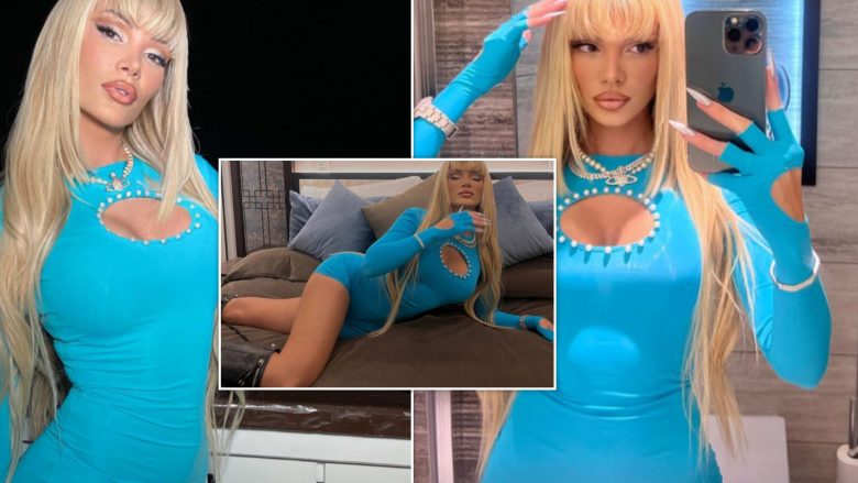Era Istrefi me poza tërheqëse në fustanin e shkurtër blu