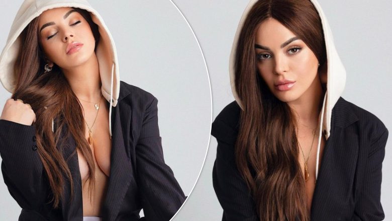 Fifi shfaqet joshëse në pozat me xhaketën e zbërthyer dhe pa sytjena