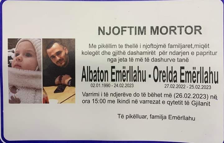 Sot varrosen babë e bijë që vdiqën në aksidentin në Kamenicë