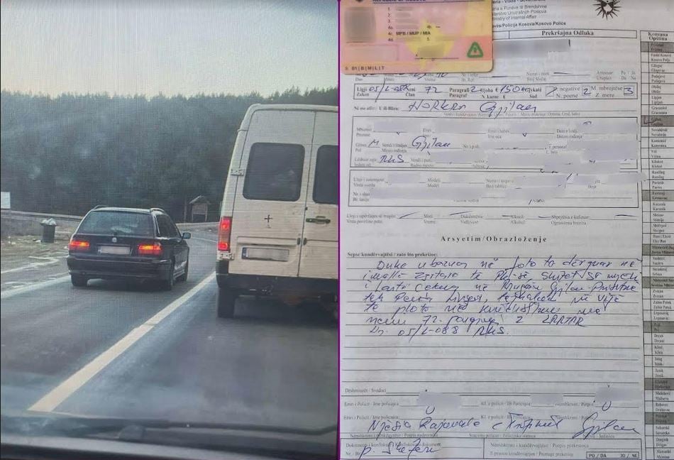 Tejkalon në vijë të plotë, kundërvajtësit i merret patentë shoferi për tre muaj