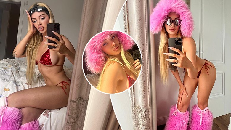 Era Istrefi duket atraktive në fotografitë e reja me bikini të kuqe