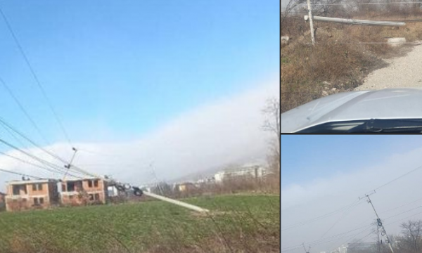 Erërat e forta dëmtojnë disa shtylla e përçues elektrikë, disa shtëpi mbesin pa rrymë