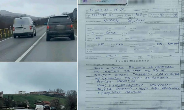 Policia në Gjilan gjobit shoferin që tejkaloi në vijë të plotë