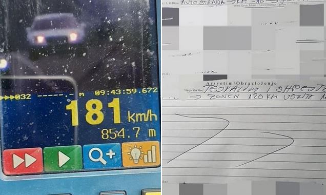 Gjobë 300 euro shoferit që tejkaloi shpejtësinë e lejuar në autostradë (FOTO)