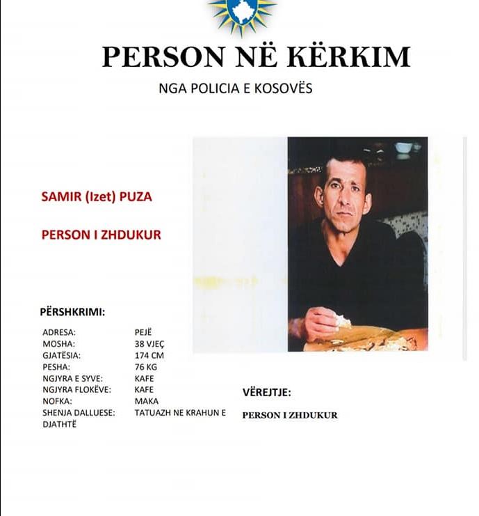 Policia kërkon ndihmë për gjetjen e një personi të zhdukur (FOTO)