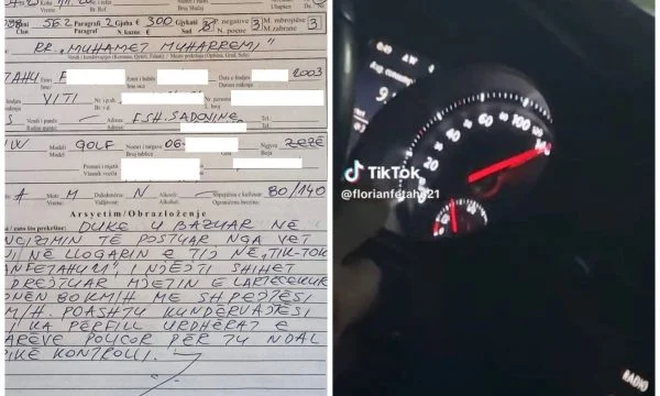 Tejkaloi shpejtësinë dhe e postoi në TikTok, gjobitet dhe i merret patentë shoferi