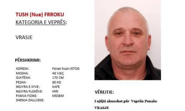 Tush Frrokaj është i dyshuar për vrasjen në Klinë, Policia ia publikon foton e shpallë person në kërkim