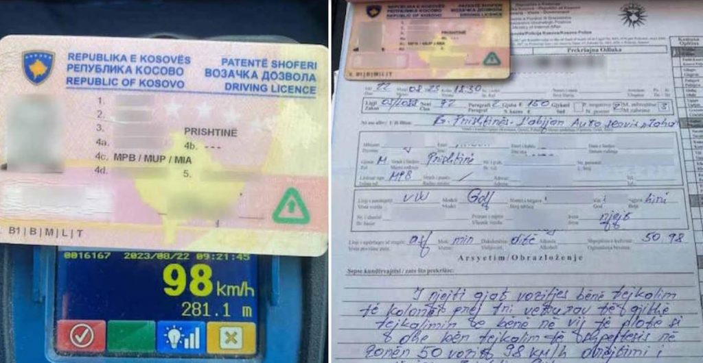 Tejkalimi i shpejtësisë, dënohet me 150 euro dhe i ndalohet vozitja për tre muaj