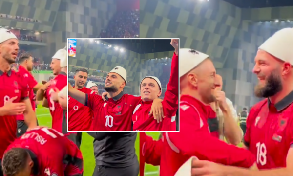 Me këngën “Mora Fjalë” e me plisa në kokë, kjo ishte festa e futbollistëve të Shqipërisë