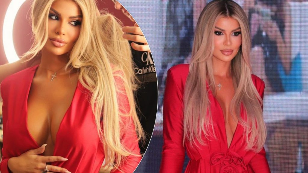 Luana Vjollca shkëlqen me dukjen e veshur në fustan të kuq me dekolte të hapur