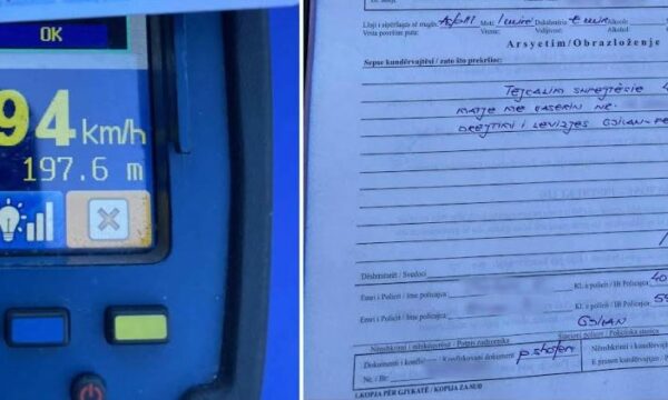 Polica dënon drejtuesin e automjetit në aksin Gjilan-Ferizaj, ia ndalon vozitjen për tre muaj