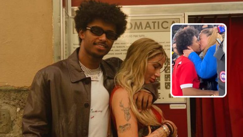 Loredana shkëmben puthje të zjarrtë me Karimin në tribuna, gjatë ndeshjes së tij në Ligën e Kampionëve