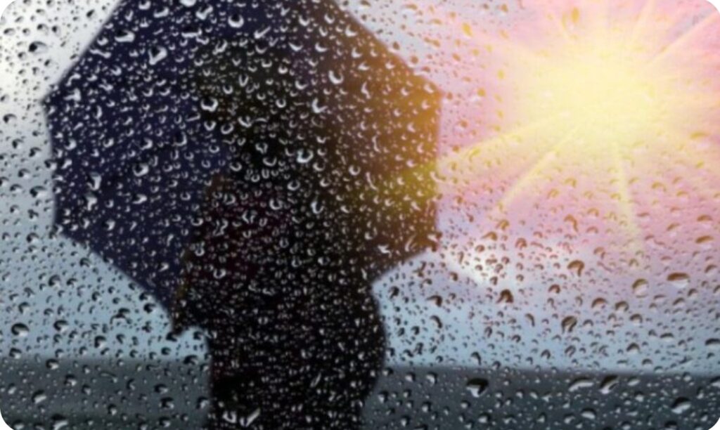 Moti sot me diell, vranësira e shi