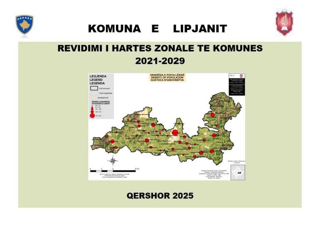 Komuna e Lipjanit u bënë thirrje qytetarëve dhe bizneseve për konsultim për inicimin e procedurës për revidimin e Hartës Zonale të Komunës së Lipjanit 2021–2029